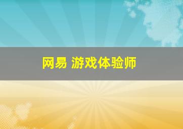 网易 游戏体验师